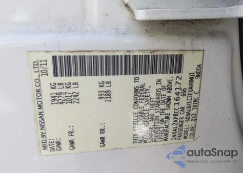 2012 Nissan Altima 2.5 S из США, поврежденный, VIN 1N4AL2AP8CC164172